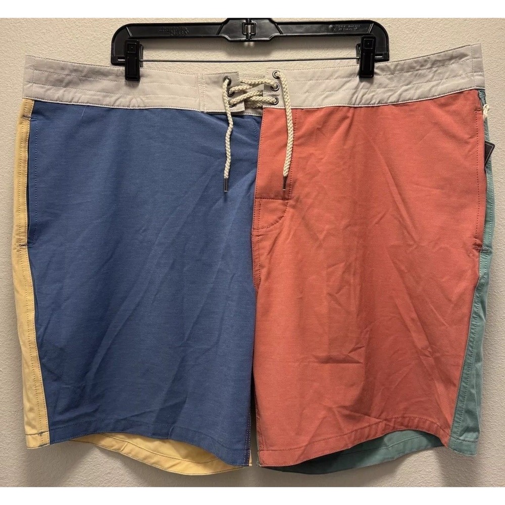 NEW Faherty Men's Size 42 Colorblock Fun Board Shorts Summer Mix Preppy